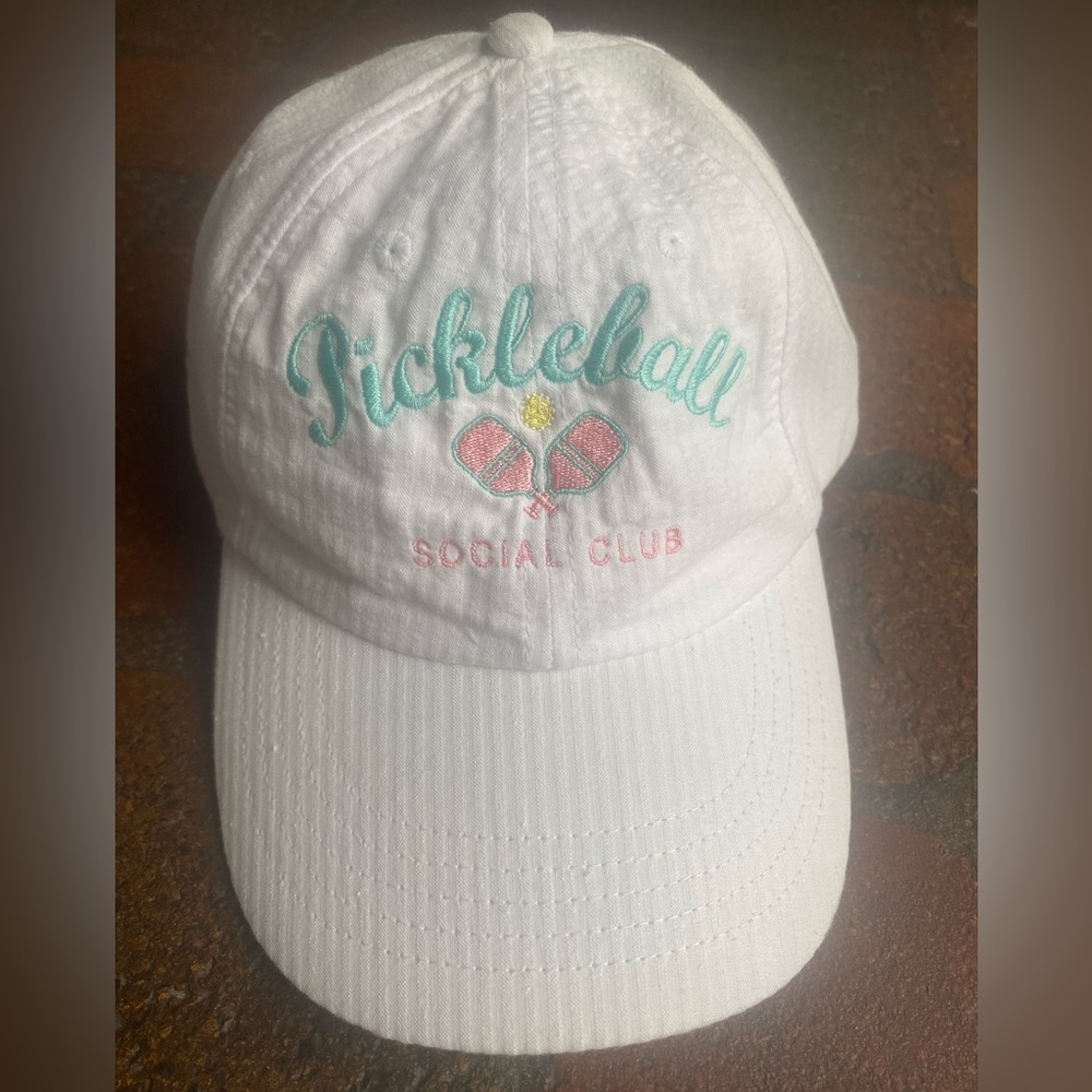 Pickleball Seersucker Social Club White Cap